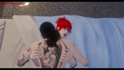 2girls 3d alex_domino backshots big_ass doggy_style female grand_theft_auto grand_theft_auto_online grand_theft_auto_v light-skinned_female light_skin mary_mushkin missionary_position nopixel red_eyes red_hair tagme tattoo tattoos video window xartsavage yuri