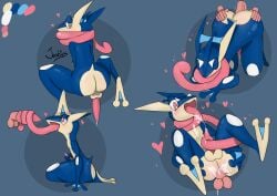 animal_genitalia animal_penis ass big_ass big_penis cum cum_in_ass femboy furry greninja jonbies pokemon pokemon_(species) tonguejob