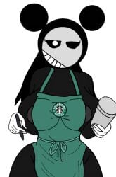 big_breasts big_tits elizabeth_mauza girl mausa miki_maus miki_mausa oc original original_character sister_elderly starbucks