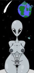 alien big_breasts earth naked shooting_star standing thick_thighs ufo