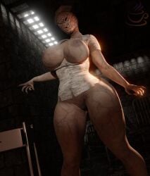 1girls 3d big_breasts breasts clothed clothing faceless_female female female_creature female_only genitals heimosbern monster monster_girl nipples no_eyes nurse nurse_(silent_hill) partially_clothed pussy silent_hill silent_hill_homecoming simple_background skimpy skimpy_clothes solo thick_thighs vein