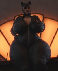 3d batman:_arkham_city batman_(series) bodysuit cat_ears catwoman catwoman_(arkham) catwoman_(arkham_city) child_bearing_hips cleavage coolmaster98 curvy_female dc dc_comics fat_ass huge_ass huge_breasts looking_at_viewer milf pawg selina_kyle source_filmmaker voluptuous voluptuous_female wayne_tower