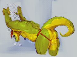 1boy 2023 alligator alligatorid anthro anthro_focus anthro_only anthro_solo anus anus_focus anus_outline artist_name ass ass_focus athletic athletic_anthro athletic_male balls ballsack butt_focus claws completely_nude completely_nude_male crocodile crocodilian crocodylid digital_drawing_(artwork) digital_media_(artwork) fangs fangs_out finger_claws five_nights_at_freddy's five_nights_at_freddy's:_security_breach flaccid furry furry_male furry_only gay gay_male green_body green_scales green_skin half-closed_eyes hand_on_wall hands_on_wall horny horny_male inviting_to_anal inviting_to_sex jockstrap jockstrap_only male male_nipples male_only mohawk_(hairstyle) montgomery_gator_(fnaf) mostly_nude_male muscles muscular_male nipple_piercing nipple_rings oozewyrm pecs perineum pierced_nipples pose posing_for_the_viewer presenting_anus presenting_ass presenting_balls presenting_hindquarters rear_view red_eyes red_hair reptile reptile_humanoid scales scalie_humanoid scottgames scrotum sharp_teeth simple_background smile smiley_face smiling solo solo_anthro solo_in_panel spiked_tail spikes spikes_(anatomy) steamy_breath steel_wool_studios sweat sweatdrop sweaty_balls sweaty_body tail testicles thick_tail thick_thighs thong thong_only two_tone_body two_tone_skin wall_(structure)