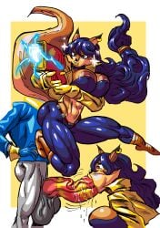 1boy 1boy1girl 1girls anthro big_ass big_breasts big_butt big_penis blowjob brown_eyes bubble_butt carmelita_fox deepthroat female goudadunn lipstick lipstick_mark lipstick_on_penis sly_cooper sly_cooper_(series) sony_interactive_entertainment thick_thighs yellow_lips yellow_lipstick yellow_lipstick_mark