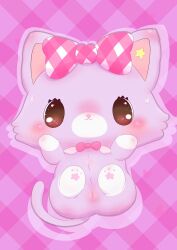 ass badwingm blush digital_media_(artwork) female genitals hi_res looking_at_viewer lying mammal mew_(mewkledreamy) mewkledreamy pussy sanrio smile solo tagme