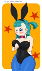 1girls big_breasts blue_eyes blue_hair bulma bulma_(bunny) bulma_(dragon_ball) bulma_briefs bunny_girl bunnysuit chaoschrome dragon_ball dragon_ball_(classic) dragon_ball_super dragon_ball_z grabbing_own_breast teenager wide_hips