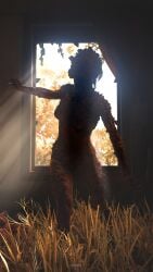 3d breasts brown_hair bush clicker cordyceps detailed_background eyeless female female_only fungus hair infected monster monster_girl naughty_dog nightmare_waifu nipples nude screencap solo sony_interactive_entertainment the_last_of_us the_last_of_us_2