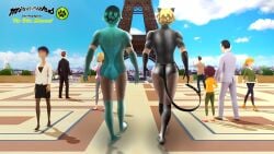 adrien_agreste artist_request ass blonde_hair chat_noir edit hair_water_blue luka_couffaine male male_only miraculous_ladybug screenshot_background tagme viperion