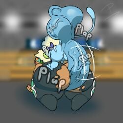 1:1 anthro ass balls big_balls big_butt big_penis blue_body brown_body celes_(celes_the_whim) duo female generation_1_pokemon generation_5_pokemon genitals hi_res huge_balls huge_cock legendary_pokemon male male/female mew mew_(pokemon) milian_(mew_lindo) nintendo penetration penis playbonnie pokemon pokemon_(species) shiny_pokemon vein veiny_penis whimsicott