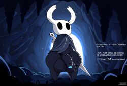 absurd_res ai_generated anthro arthropod balls big_balls big_penis clothing erection fecharis foreskin genitals glans half-erect hellsonger hellsonger_hollow_knight_ai_art hi_res hollow_knight horn humanoid_genitalia humanoid_penis insects male penis protagonist_(hollow_knight) solo team_cherry text thick_penis vein vessel_(species) weapon