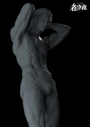 1boy ab_pose attack_on_titan bulge eren_jaeger fit fit_male gay male male_only monochrome pose shingeki_no_kyojin solo solo_male statue tagme typcal_scene underwear underwear_only yaoi