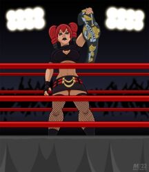 1female 1girls 2022 artist_logo artist_name belly belly_button black_boots black_crop_top black_eyeshadow black_fingerless_gloves black_gloves black_hair black_hair_female black_lips black_lipstick black_skirt boob_window boobs booobies breasts celebration champion championship_belt clothed clothed_female clothes clothing commission commission_art crop_top crowd crowd_watching digital_art digital_drawing digital_drawing_(artwork) digital_media digital_media_(artwork) female_focus female_human female_only female_solo fingerless_gloves fishnet_clothing fishnet_legwear fishnet_stockings fishnet_thighhighs fishnets fishnets_only gloves gold_(metal) goth goth_girl goth_makeup gothic gothic_girl holding_object mayydayy navel open_window original original_character panties pointy_chin red_and_black_hair red_and_black_hair_female red_hair red_hair_female red_panties red_ropes ropes round_boobies round_boobs round_breasts round_tits round_titties solo solo_female solo_focus spiky_bangs spiky_hair spotlight spotlights standing tape tits titties twintails watermark wrestler wrestling wrestling_boots wrestling_outfit wrestling_ring wrestlingryona wwe wwe_2k wwe_diva wwe_hardcore_championship_belt