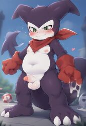 ai_generated anime_style anthro digimon digimon_(species) furry furry_only impmon male penis
