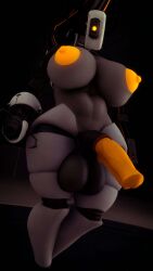 3d 3d_(artwork) artist_request futa_only futanari glados horsecock huge_breasts naked orange_nipples orange_penis robot robot_girl thick_thighs voluptuous zahsfm