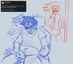 dave_strider gay glasses homestuck john_egbert male male_only masturbation moaning request sunglasses thiccsies walked_in_on
