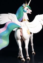 2024 ai_generated alicorn anus ass blush carnivalecloudmuncher crotchboobs crotchboobs_visible_through_thighs equid equine equine_anus equine_genitalia equine_pussy female female_only feral friendship_is_magic furry horse looking_at_viewer looking_back mammal my_little_pony non-human_areolae nude open_mouth princess_celestia_(mlp) pussy raised_tail realistic rear_view self_upload solo solo_female sparkling_hair standing tagme tail tongue tongue_out