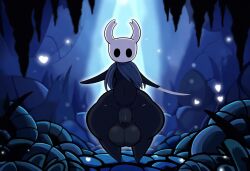 absurd_res ai_generated anthro arthropod balls big_balls big_penis clothing fecharis feral foreskin genitals heart hellsonger hellsonger_hollow_knight_ai_art hi_res hollow_knight huge_balls huge_cock humanoid_genitalia humanoid_penis hyper insects looking_at_viewer male penis protagonist_(hollow_knight) solo team_cherry thick_thighs vessel_(species)