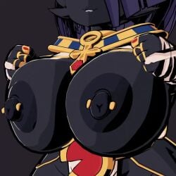 1girls 3d alternate_version_available animated big_breasts black_skin boob_drop breasts colonalcbplayer colored_skin in_heat_(game) nile_(in_heat) nipple_piercing nipples no_bra no_sound short_hair shorter_than_10_seconds tagme undressing video