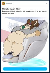 bbw big_breasts breasts chair cleavage female furry huge_breasts mexifurfoof overweight tagme thick_thighs wide_hips