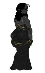 1girls dark-skinned_female fat_ass idbgnfz looking_back modakawa_dress