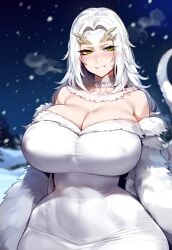 1girls ai_generated alternate_breast_size artstyle_imitation breasts crossbreed_priscilla dark_souls female floox fromsoftware green_eyes high_resolution huge_breasts light-skinned_female light_skin long_hair naughty_face stable_diffusion thiccwithaq_(ai_style) white_hair