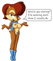 anthro blue_eyes breasts breasts_out brown_fur female female_only humbird0 looking_at_viewer open_vest panties pixel_(artwork) pixel_art pussy red_hair sally_acorn simple_shading solo sonic_(series) sonic_the_hedgehog_(archie) sonic_the_hedgehog_(series) sprite sprite_art string_panties thong transparent_background
