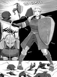 1girls armored_female comic dark_souls death male_death multiple_deaths shield sword veiled616