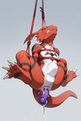 digimon dildo dildo_in_ass guilmon reptile rope suspension tied