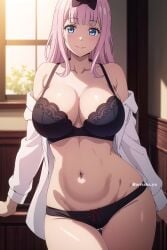 ai_generated arisato_yu big_breasts cleavage fujiwara_chika kaguya-sama_wa_kokurasetai_~tensai-tachi_no_renai_zunousen~ lingerie wide_hips