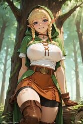 ai_art ai_generated art cartoon_art honeywaifu linkle nsfw thick_women zelda