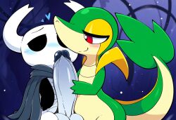 ai_generated anthro balls big_penis blush collaborative collaborative_fellatio collaborative_sex duo erection fellatio female feral generation_5_pokemon genitals half-closed_eyes heart hellsonger hellsonger_hollow_knight_ai_art hi_res hollow_knight humanoid_genitalia humanoid_penis male male/female narrowed_eyes nintendo oral penile penis pokemon pokemon_(species) protagonist_(hollow_knight) red_eyes reptile scalie sex smile snivy vessel_(species)