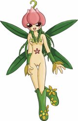 4_wings digimon fairy fairy_wings leaf leaf_wings leaves lillymon plant plant_girl tagme vine_hair vines wings