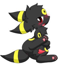 anus blush color feral fur male male_only nenenero nude penis pokemon red_eyes side_view solo tagme umbreon