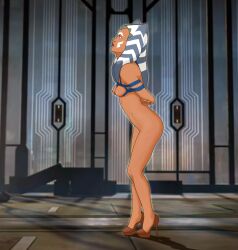 1girls 2d ahsoka_tano alien alien_girl alien_humanoid anaxus arms_behind_back arms_tied arms_tied_behind_back background blue_eyes bondage bound_arms breasts clone_wars eyes female female_only femsub footwear forced full_body head_up heels heels_only high_heels horn humanoid mandalore mostly_nude naked naked_footwear naked_heels nipples nude nude_female nudity open_eyes orange_body partially_clothed rope rope_bondage rope_harness screenshot_background shoes side_view small_breasts solo solo_female standing star_wars submissive tentacle tentacle_hair the_clone_wars:_season_four the_clone_wars:_season_three togruta window