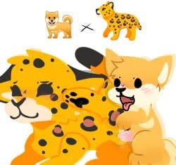 1boy 1girls big_cat budsforbuddies canine canine_penis cheetah color digital_media dog domestic_dog emoji_animals feral feral_on_feral feral_only feral_penetrated feral_penetrating from_behind from_behind_position from_side larger_bottom larger_female larger_penetrated panting smaller_male smaller_penetrating smaller_top smile smiling straight tongue_out vagina vaginal vaginal_penetration vaginal_sex