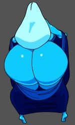 1girls alien alien_girl ass ass_bigger_than_head big_ass blue_body blue_diamond_(steven_universe) blue_hair blue_skin blue_skinned_female bottom_heavy bottomless bottomless_dress bottomless_skirt bubble_butt butt_crack cartoon_network chubby clothing diamond_authority dress dress_down female female_alien flashing flashing_ass gem_(species) grey_background huge_ass humanoid hyper_ass long_hair massive_ass mooning nsfwoaf steven_universe thick_thighs topless undressing voluptuous voluptuous_female wide_hips