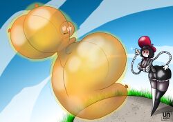 balloon balloongirl big_areola big_ass big_breasts big_butt expansion inflatable inflatable_tits inflatable_transformation inflation mime mime_girl original_characters pin threatening unknown80000