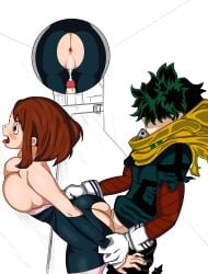 1boy 1boy1girl 1girls anus ass big_ass big_butt blush blush_lines breasts brown_eyes brown_hair butt creampie cum_in_pussy cum_on_pussy deku female female_penetrated from_behind green_hair hentai_bear izuku_midoriya izuku_midoriya_(hero_outfit) light-skinned_female light-skinned_male light_skin male male/female male_penetrating male_penetrating_female medium_hair midoriya_izuku midoriya_izuku_(hero_outfit) my_hero_academia ochako_uraraka ochako_uraraka_(hero_outfit) outside penile_penetration penis_in_pussy pussy sex sex_from_behind thick_thighs thighhighs thighs uraraka_ochako uraraka_ochako_(hero_outfit) veiny_penis white_gloves