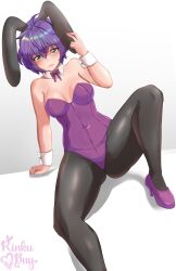 1girls bernadetta_von_varley breasts bunny_ears bunny_girl bunnysuit female female_only fire_emblem fire_emblem:_three_houses grey_eyes hair_between_eyes high_heels leotard looking_at_viewer medium_breasts nintendo pantyhose purple_hair rinku_bny short_hair sitting smile solo