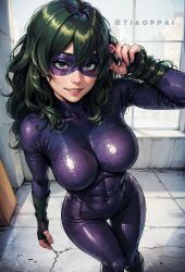 1girls ai_generated curvaceous curvy_body curvy_female domino_mask female female_only huge_breasts latex_suit long_hair mask masked masked_female my_hero_academia skin_tight solo stable_diffusion tiaoppai tokage_setsuna voluptuous voluptuous_female