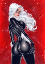 1girls 2023 black_cat_(marvel) bubble_ass curvy_body curvy_female curvy_figure dat_ass ed_benes_studio felicia_hardy female female_only fully_clothed george_santiago hi_res high_resolution huge_breasts latex_suit looking_at_viewer looking_back marvel marvel_comics skin_tight solo spider-man_(series)