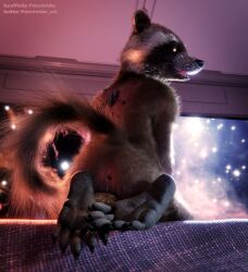 3d_(artwork) absurd_res ass blender_(software) bodily_fluids claws cum cum_on_anus cum_on_butt digit_ring digital_media_(artwork) dilated_anus feet foot_focus genital_fluids guardians_of_the_galaxy hi_res hindpaw jewelry male marvel paws ring rocket_raccoon slim soles solo space stormrider toe_ring toes