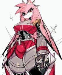 1girls amy_rose anthro ass big_ass big_breasts big_butt breasts butt cyborg female long_hair looking_at_viewer looking_down mechanical mechanical_parts red_eye robot rusty_rose solo sonic_(series) sonic_prime sonic_the_hedgehog_(series) spikes thick_thighs usa37107692