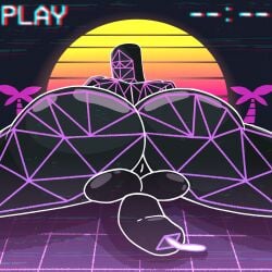 1boy ass ass_focus balls big_ass big_butt butt_focus chicken_strip cum fortnite geometric hedron_(fortnite) humanoid humanoid_penis laying_on_ground looking_at_viewer looking_back male male_only naked on_stomach penis presenting presenting_hindquarters solo solo_focus solo_male vaporwave