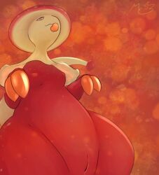 anthro breasts breloom claws elemental_creature female fungi_fauna fungus generation_3_pokemon genitals hi_res looking_at_viewer low-angle_view mushroom muzzzzz nintendo pokemon pokemon_(species) pussy shiny_breloom shiny_pokemon solo spores tail tongue tongue_out