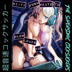 1girls album_cover blonde_hair breasts_out camgirl console english_text female_masturbation gamecube japanese_text laptop masturbating masturbation multiple_languages nintendo_switch nipples one_breast_out playstation pussy_juice pussy_juice_drip tongue_out twintails wet_pussy