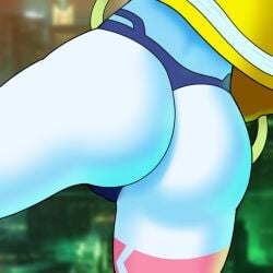 ass ass ass_focus cyberpunk:_edgerunners mwxxxart rebecca_(edgerunners) thong