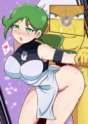1girls ahe_gao ass breasts doggy_style female female_focus from_behind from_behind_position fucked_from_behind fucked_silly green_hair hameneko hypno hypnosis interspecies large_breasts long_hair looking_pleasured male male_on_human male_pokemon/female_human mind_control mitsumi_(pokemon) nintendo pokemon pokemon_(species) pokemon_dppt pokephilia sex sex_from_behind solo_focus spoken_heart team_galactic team_galactic_uniform thick_thighs wide_hips