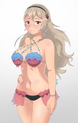 alternate_costume artist_request breasts corrin_(fire_emblem) corrin_(fire_emblem)_(female) corrin_(summer)_(fire_emblem)_(female) female female_only fire_emblem fire_emblem_cipher fire_emblem_fates itsisdoibs nintendo official_alternate_costume shell_bikini solo tagme_(artist)