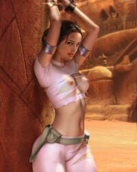 1girls actress arms_above_head athletic attack_of_the_clones bdsm big_breasts black_hair bondage bound_wrists breasts brown_hair cameltoe celebrity chained chains crop_top demonlorddante erect_nipples exposed_breasts female female_only geonosis hard_nipples large_breasts looking_at_viewer lucasfilm medium_breasts natalie_portman nipples outdoors padme_amidala photorealism photorealistic real_person realistic ripped_clothing shy skinny small_breasts solo standing star_wars toned toned_female torn_clothes wide_hips